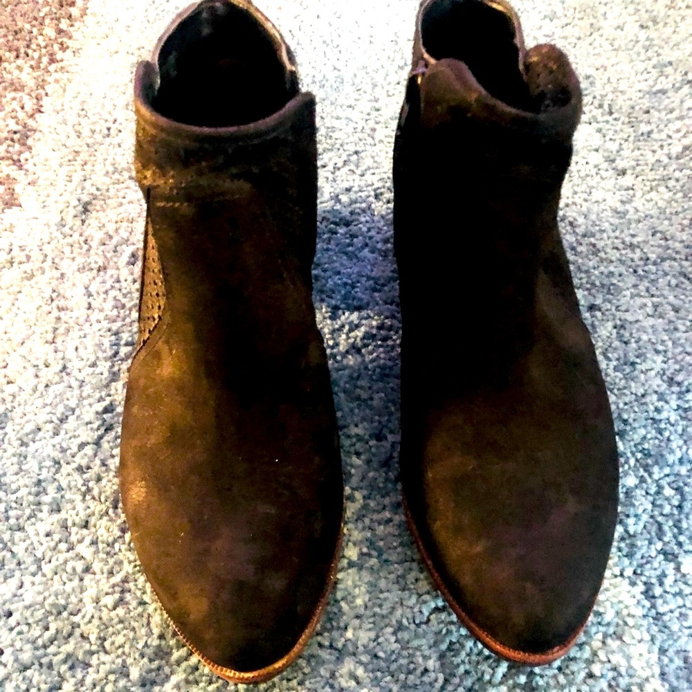 Gianni Bini for Dillards Black Suede Low Ankle Bootie
